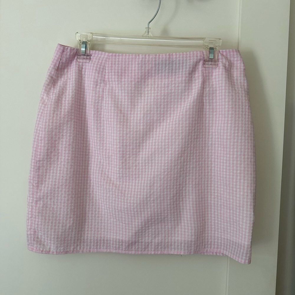 Pink/white Gingham Womens Skirt Minkpink